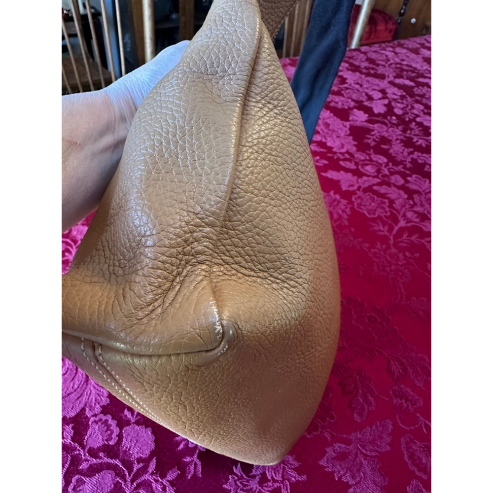 Burberry Tan Leather Shoulder Bag with Striped Strap - Picture 13 of 16